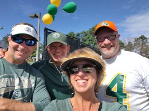 oel, in green hat, with long-time friends and fellow Ram fans, ready for some football!