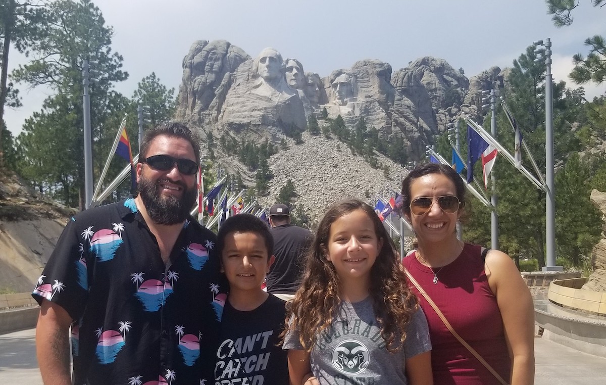 The Duron family at Mount Rushmore in July 2021