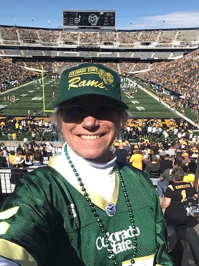 Lynn Smith selfie at the CSU-Iowa game