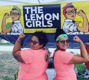 The Lemon Girls: Desiree Munoz and Maxine Cofino at the Bandera Farmers Market in San Antonio, Texas.