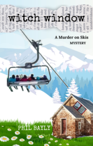 book cover for Witch Window showing a ski lift and cabin in the mountains