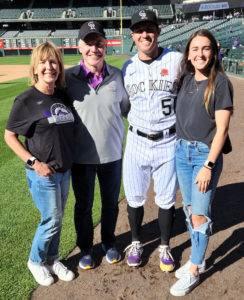 Karen, Randy, Ty, and Haylee Blach at Coors Field