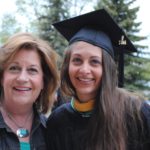 Kathy Bauer and her daughter Emily pose at Emily's CSU graduation ceremony.